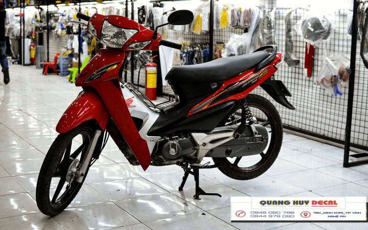 Tem trùm wave alpha  đỏ đen độ đẹp - Tem xe máy wave đỏ đen thiết kế theo yêu cầu - tem trùm xe wave chế đẹp và rẻ chất