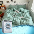 Dansunreve Washed Cotton Duvet Cover Single Queen Plain Quilt Cover Grey Blue Coffee Khaki Pink Quilt Cover King/Super King. 