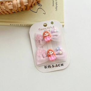 eden2PCS New Cute Princess Clips Girls Hairpins Baby Hair Clips Kids Headwear Children Accessories