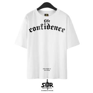 SMR APPAREL - Kaos Oversize Life Confidence Cotton Combed 24s Pria & Wanita