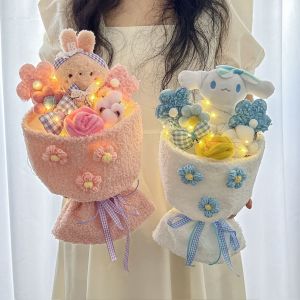 28cm Sanrio Hello Kitty Bouquet Cute Cartoon Cinnamoroll Kuromi Pochacco Flower Giving Girlfriend Boyfriend Holiday Gifts
