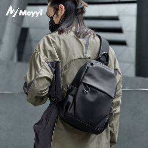 MOYYI Medium Crossbody Bags For Men Waterproof Oxford Farbic Fanny Pack With 11" Ipad Capacity Multi Pockets Shoulder Bag For Outdoor Hiking Travelling