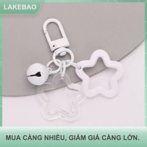 【LAKEBAO】 Hollow năm cánh sao chuông Mặt dây chuyền xe treo Keychain kẹo màu Túi Keyring tự làm đồ trang sức làm vòng chìa khóa cho phụ nữ cô gái