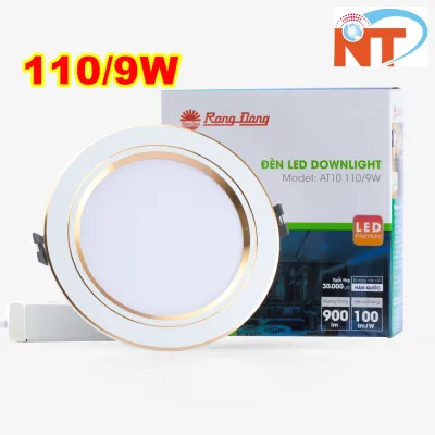 Chính Hãng Đèn LED âm trần Downlight Rạng Đông 3 Chế Độ Màu AT10 ĐM 110/9W Viền Vàng - Bảo Hành 2 Năm