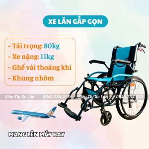 Xe Lăn Cho Người Già Lucass X303 Chính Hãng | Xe Lăn Khung Hợp Kim Nhôm Gấp Gọn Bảo Hành 12 Tháng