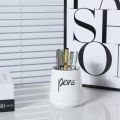 LEEOTYI Ceramic Farmhouse Pen Holder for Desk, Pencil Organizer 16 oz (White). 