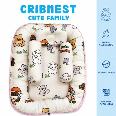 🥇Kozy Blankie Baby Bed Crib Nest - Enchanted Castle Unicorn Sweet Bear Cute Famliy Kozy Lion Strawberry bunny