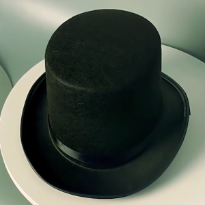 Black Polyester Felt Satin Top Hat Magician Hat Gentleman Hat Party Costume Accessories One Size Fits Most Adult Kids