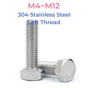 304 Stainless Steel Left Thread External Hexagon Head Screws M4 M5 M6 M8 M10 M12 Reverse Tooth Outside Hex Head Bolts