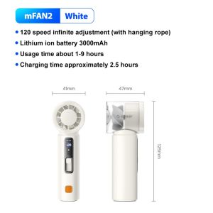 ORICO - Mini Portable Hand Fan MiFan Rechargeable Handheld Fan USB Charging Strong Wind Kipas Meja Boleh Cas for Office School Student()