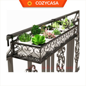 【COZYCASA】Balcony Hanging Plant Rack Steel Flower Pot Railing Stand