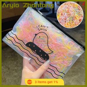 Aryio ยางมัดผมแบบใช้แล้วทิ้ง1000ชิ้นยางมัดผมแบบยืดหยุ่น