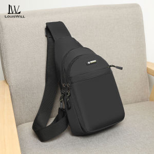 LouisWill Fashion Chest Bag Mens Cross-Body Bag Oxford Cloth Waterproof Shoulder Bag Sports Bag Large Capacity Casual Bag Earphone Hole Design Messenger Bag Travel Bag Business Bag For Men