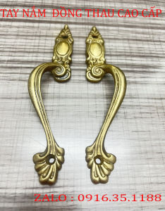 Tay đôi trái tim vếch cho cửa tủ T46 Chất liệu đồng thau cao cấp dài 170mm