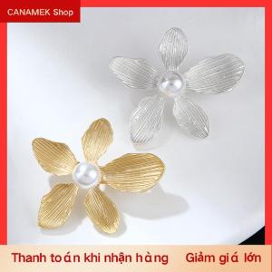 CS Ngọc Trai Cổ Điển Năm Cánh Hoa Trâm Cho Phụ Nữ Quần Áo Đảng Ve Áo Pin Phụ Kiện Quà Tặng