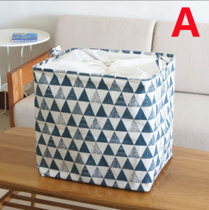 Linen Canvas Collapsible Laundry Baskets with Handle and Drawstring Waterproof Clothes Storage Organizer