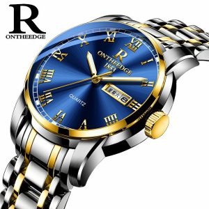 TTime ONTHEEDGE Luminous Waterproof Titanium Steel Quartz Business Men and Women Watches with box