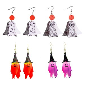 Phù thủy Halloween Specter Mặt dây Acrylic Bông Tai Trọng Lượng Nhẹ Sáng Tạo Phụ kiện tiệc Cho Trang Phục Tổ Chức Sự Kiện