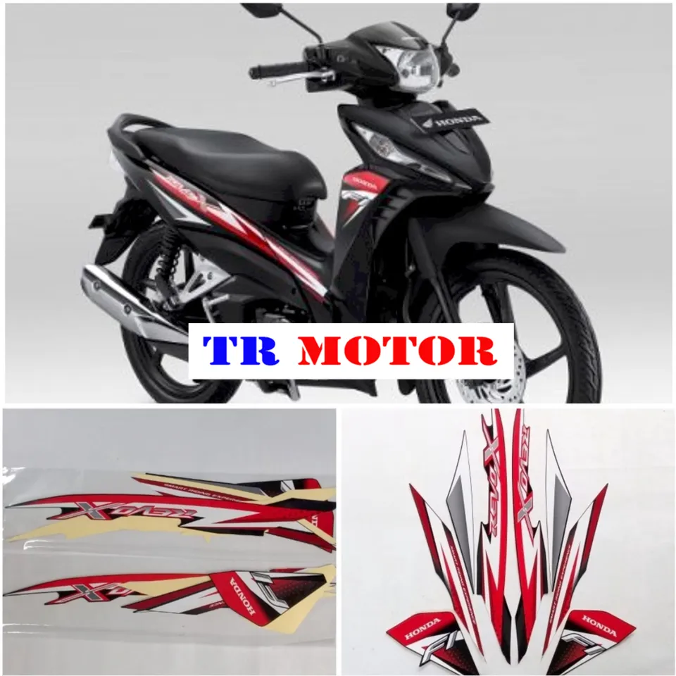 Striping Stiker Polet List Motor Honda Revo x 2021 2022 Hitam Full Body  Standar