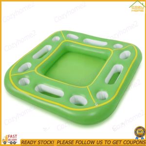 [CY] Inflatable Pool Party Tray Float W/ Food Drink Holder Inflatable Ice Serving Tray for Adult Beach Party Hot Tub