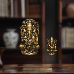 [Faster YG] 1 3pcs Châu Á Ấn Độ Thái Lan voi Thiên Chúa hình điêu khắc mini cổ điển đồng thau Ganesha tượng nhà văn phòng bàn trang trí trang trí quà tặng