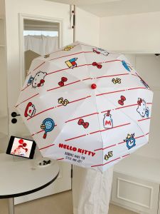 Christmas Gift Halloween Sanrio Umbrella Hello Kitty Kawaii Mini Portable Girl Clear Day Rainy Day Universal Parasol Sunscreen Anime Fashion Furniture