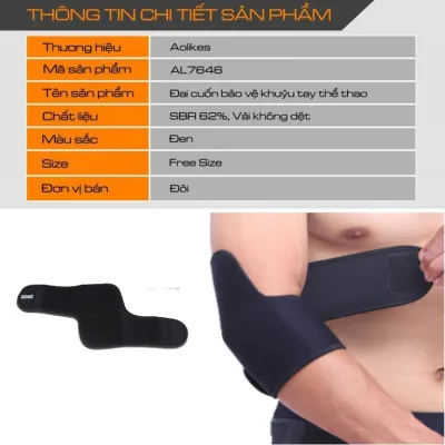 Băng Khuỷu Tay Đai Bảo Vệ Khuỷu Tay Tập Gym Aolikes al 7946 7947 7949 7646 Có Đệm Hơi Silicone Quấn Bắp Tay (1 Chiếc)