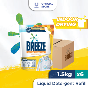[Bundle of 6 Refill] Breeze Liquid Detergent Refill 1.5kg