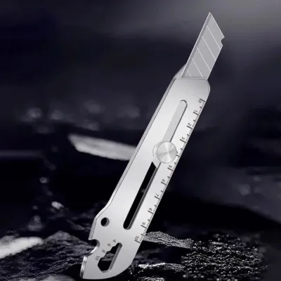 Dao rọc giấy inox 6 trong 1: Dụng cụ đa năng cắt mở nắp vặn vít vặn bu lông thước kẻ khui bia.