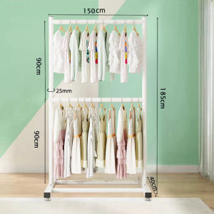 Clothes Rack Heavy Duty Double Layer hangeran ng damit with Stand Drying Rack Stainless Clothes Hanger for IndoorOutdoorBalcony