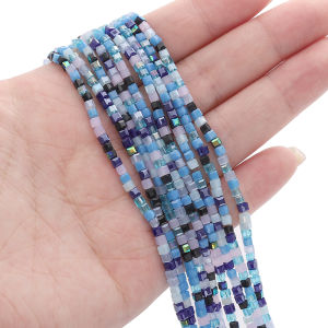 ลูกปัดสี่เหลี่ยมกระจกคริสตัลหลายเหลี่ยมหลากสี180ชิ้น2มม. สำหรับสร้อยข้อมือต่างหูพวงกุญแจเครื่องประดับทำเครื่องเพชร DIY