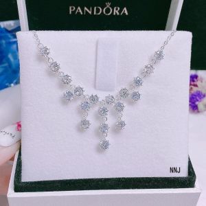 Dây chuyền nữ mặt tua đá chất liệu bạc Ý MS18b