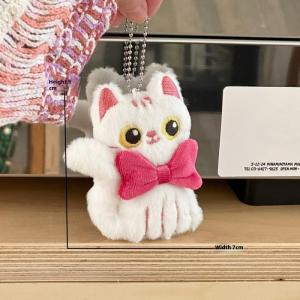 Hmeme Cartoon Cute Big Eyed Cat Plush Keychain Kawaii Cat Doll Pendant Car Key Ring Charm Backpack Decoration Accessories Gifts