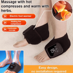 BLACKON Với 3 chế độ rung Dây đeo bảo vệ mắt cá chân có sưởi ấm Ổn định bên Bảo vệ khớp Máy mát xa mắt cá chân không dây Đồ bảo hộ thể thao Bao tay chân Máy mát xa chân quấn mắt cá chân Nam Nữ
