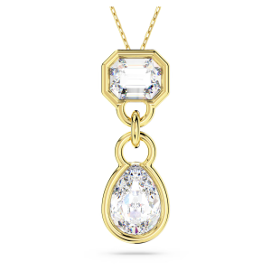 🖤Swarovski🖤Dextera series rose gold round and pear diamond pendant necklace XL-MGJS9684156 classic design style couple necklace 925 sterling silver womens fashion necklace special gift for boyfriend or girlfriend