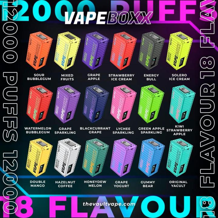 VAULT VAPE Vapeboxx Disposable 12000 Puffs Adjustable Airflow ...