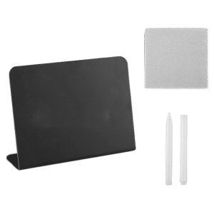 GRACE 12/15/20/25Pcs L-Shaped/A-Shape Small Food Labels with 2pcs White Pen Erasable Mini Chalkboard Tags Practical Easy To Clean Message Blackboard Signs Birthday