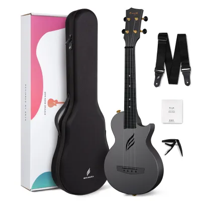 Enya Concert Ukulele Nova U 23’’ Carbon Fiber Travel Ukulele with Beginner Kit includes online lessons case strap capoFast shipping