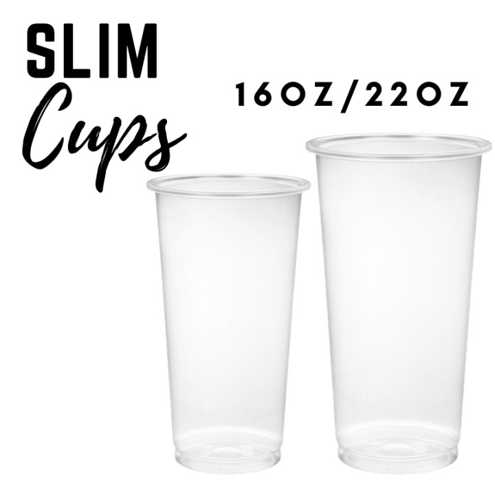 PP 90 Slim Cups 50pcs for Milktea, Fruit tea, Frappe and Shakes Lazada PH