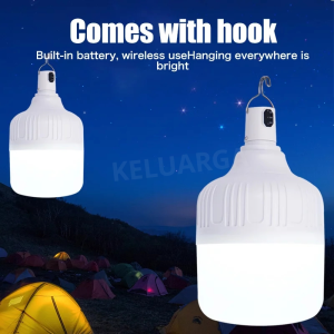 5 Mode Power Display USB Rechargeable LED Bulb Lamp For Outdoor Camping Dimmable Portable Lanterns Emergency Night Market Light Outdoor Camping Home
