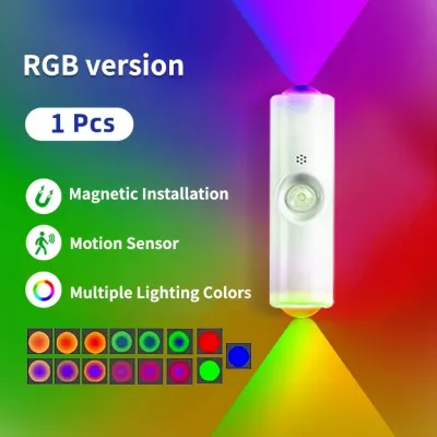 Rechargeable Motion Sensor Light LED 3 Color Magnetic Wall Lamp Dim Automotic Night Lights for Room