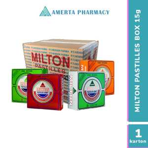 Permen MILTON PASTILLES Kaleng 15gr Karton Isi 24 Box