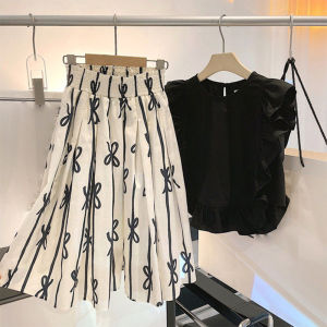 Bear Leader Girls Clothing Suits 2024 New Childrens Fried Street Doll Sleeveless T-shirt and Wide Leg Pants Capris Two-piece Sets Outfits for Kids Clothes