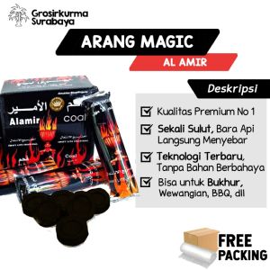 Arang Magic AL RAHAL PREMIUM Areng Buhur Bukhur Wewangian Arab Dupa Briket Charcoal Tahan Lama Murah