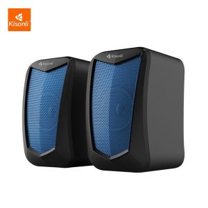 KISONLI Speaker Gaming Laptop/Komputer KS06 Dual Bass Dengan Kontrol Volume - Model Terbaru (USB 5V)