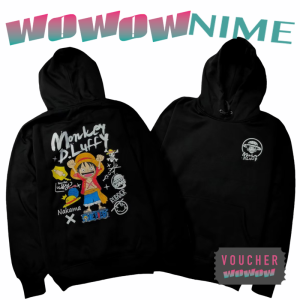 ANIME ONE PIECE Hoodie Jaket Sweater Luffy Monkey D - NARUTO - ONE PIECE - TOKYO GHOUL - Attack on Titan Shingeki no Kyojin - Sword Art Online CLOTHING DISTRO OUTFIT MANGA BRAND