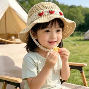 MODERNLUX Wide Brim Straw Sun Hat Foldable Design Lace Up Detail Wide Brim Hat Foldable Anti-UV UV Protection Hat Beach Use