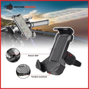 Holder Hp Motor Stang Sepeda Motor Stand Penyangga Hp Di Mobil Aman Anti Guncangan HM-36
