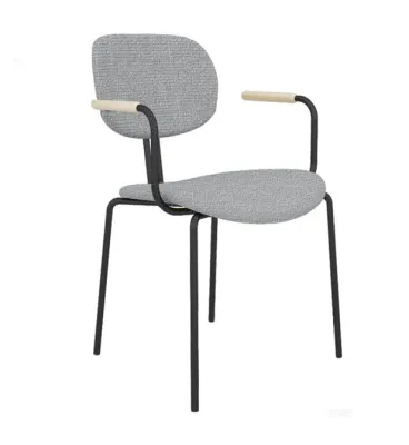 Sheldon Stylish Modern Fabric Armchair For Study/Office/Training Room/Meeting Room/Dining/Reception/Lounge/Cafe - Light Grey Colour