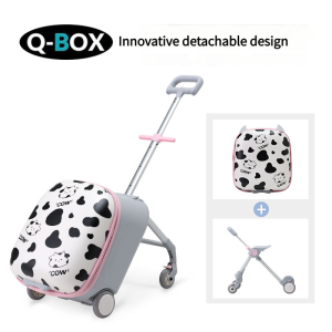 HENDO Kids Luggage 20inch Travel Luggage Childrens suitcase Foldable Trolley Childrens Seat